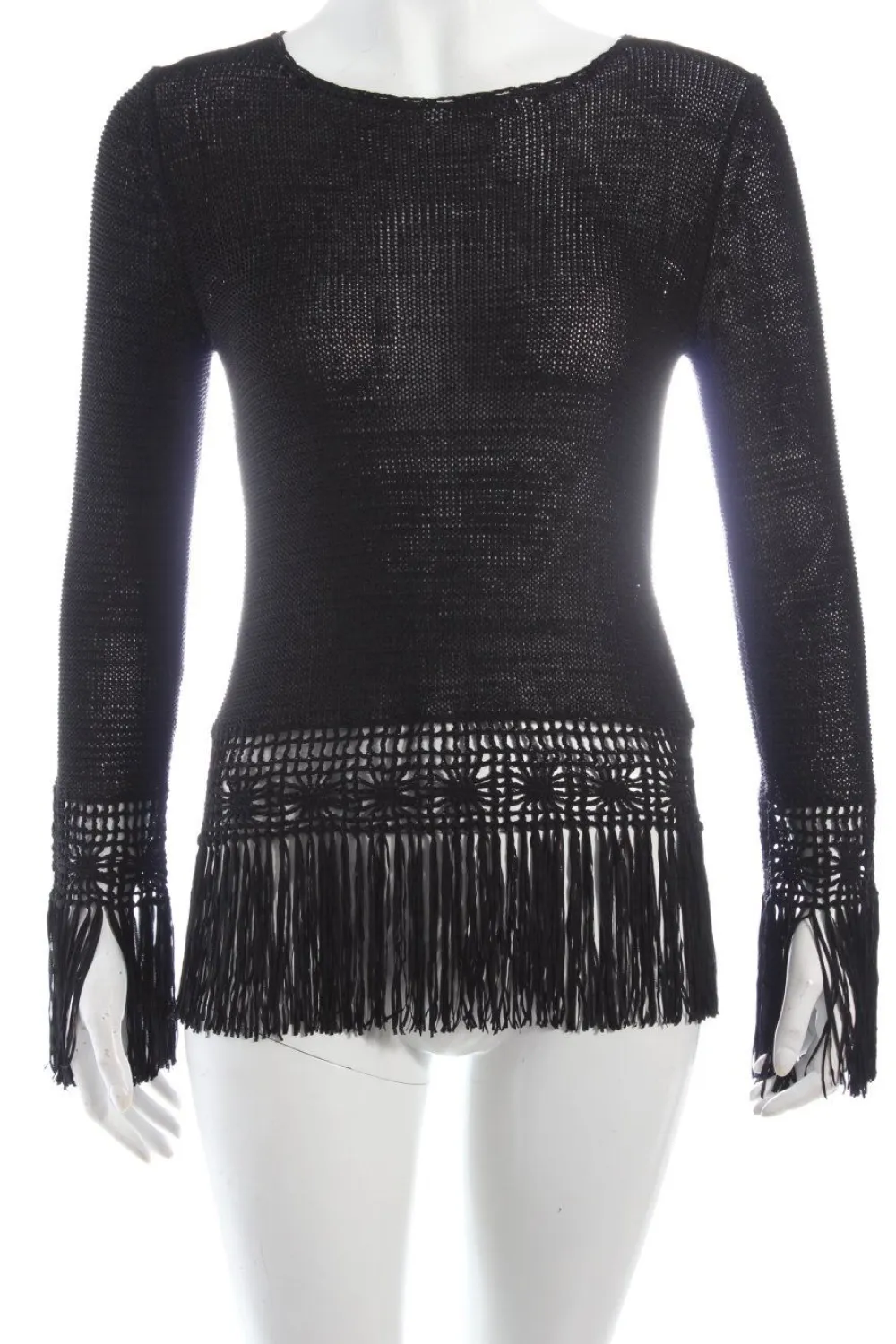 Pullover>Wallis Häkelpullover Größe 36 schwarz