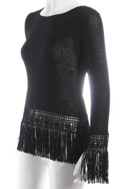 Pullover>Wallis Häkelpullover Größe 36 schwarz