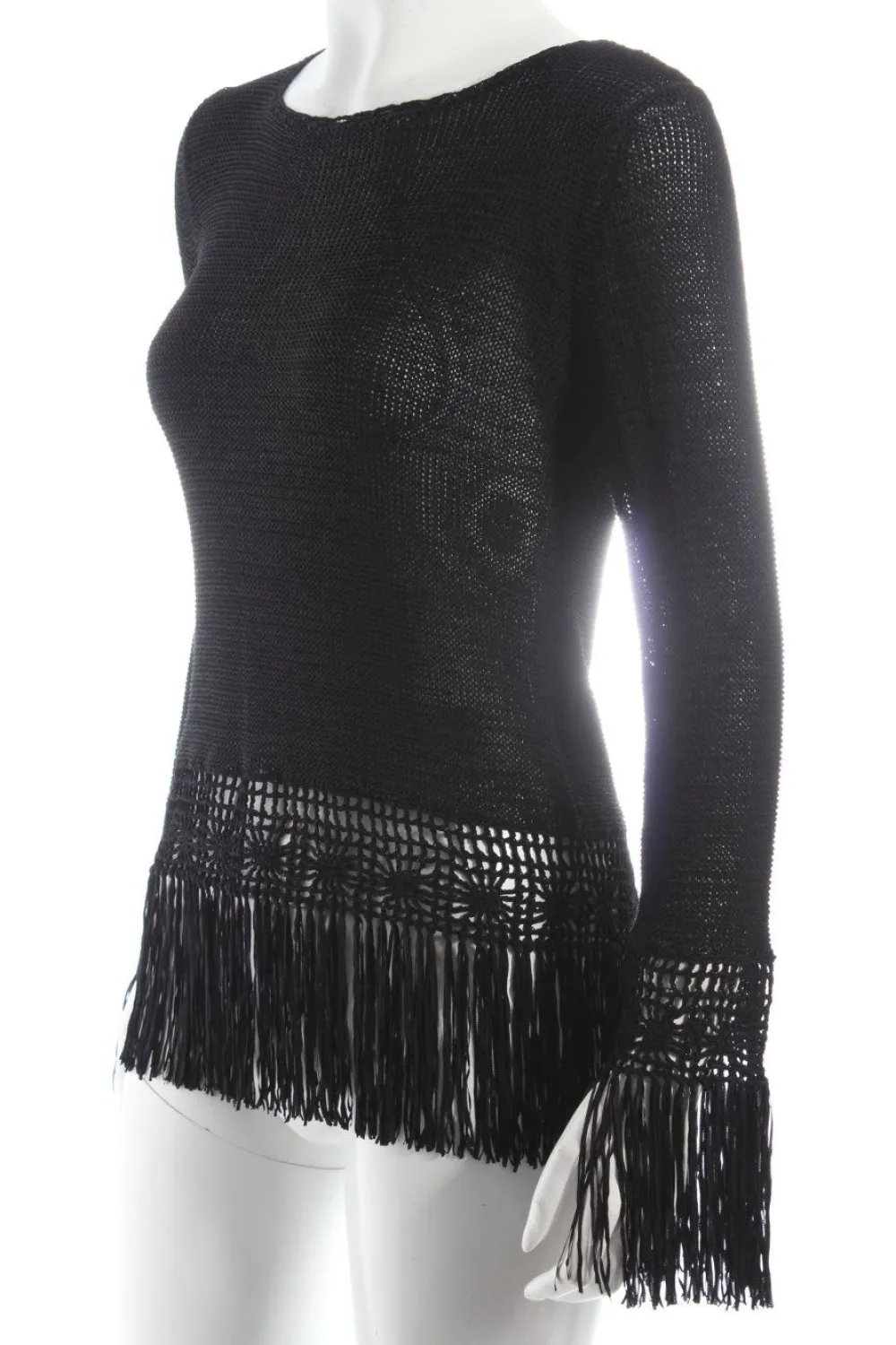 Pullover>Wallis Häkelpullover Größe 36 schwarz