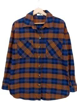 Hemden>JDY Holzfällerhemd Größe 34 blaubraun