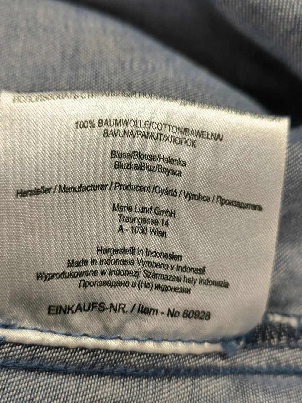 Hemden>Marie Lund Jeanshemd Größe 34 blau
