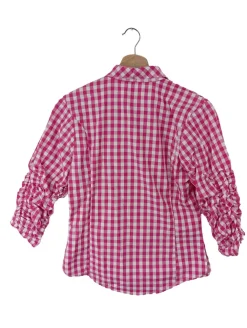 Blusen>Almsach Karobluse Größe 34 pinkweiß