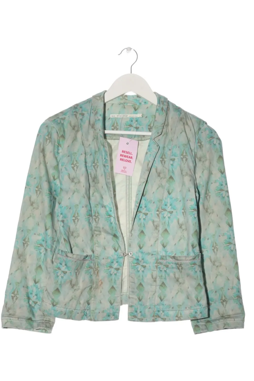 Blazer>Atelier Klassischer Blazer Größe 36 hellgrautürkis