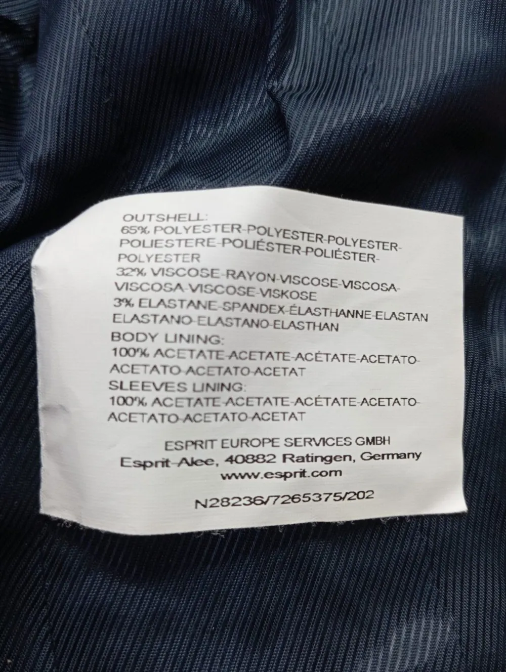 Anzüge>Esprit Kostüm Größe 32 dunkelblau