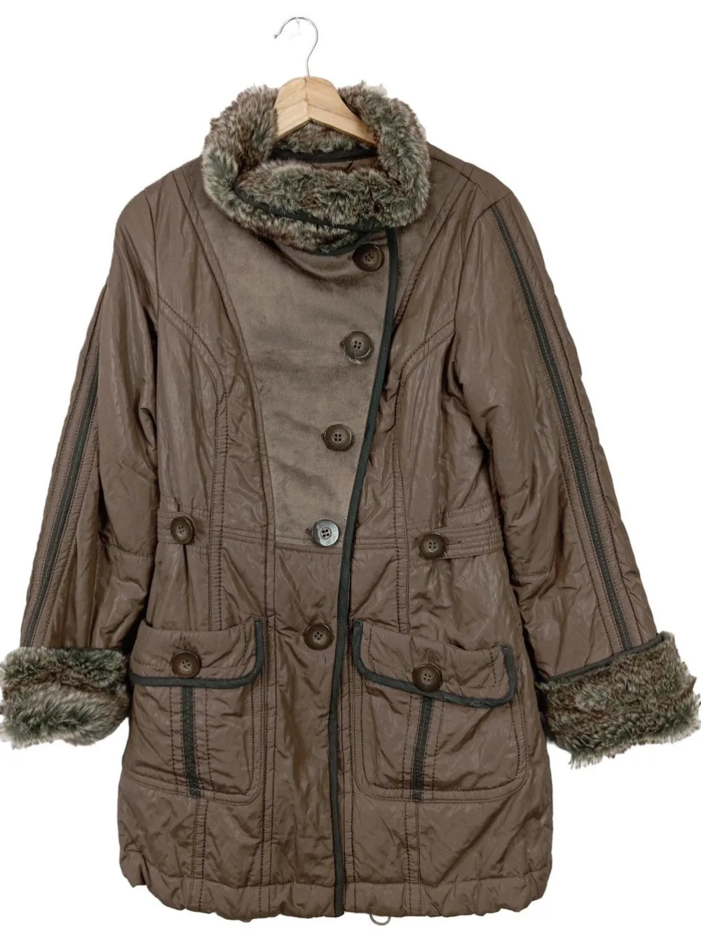 Jacken>Biba Kunstfelljacke Größe 34 braun