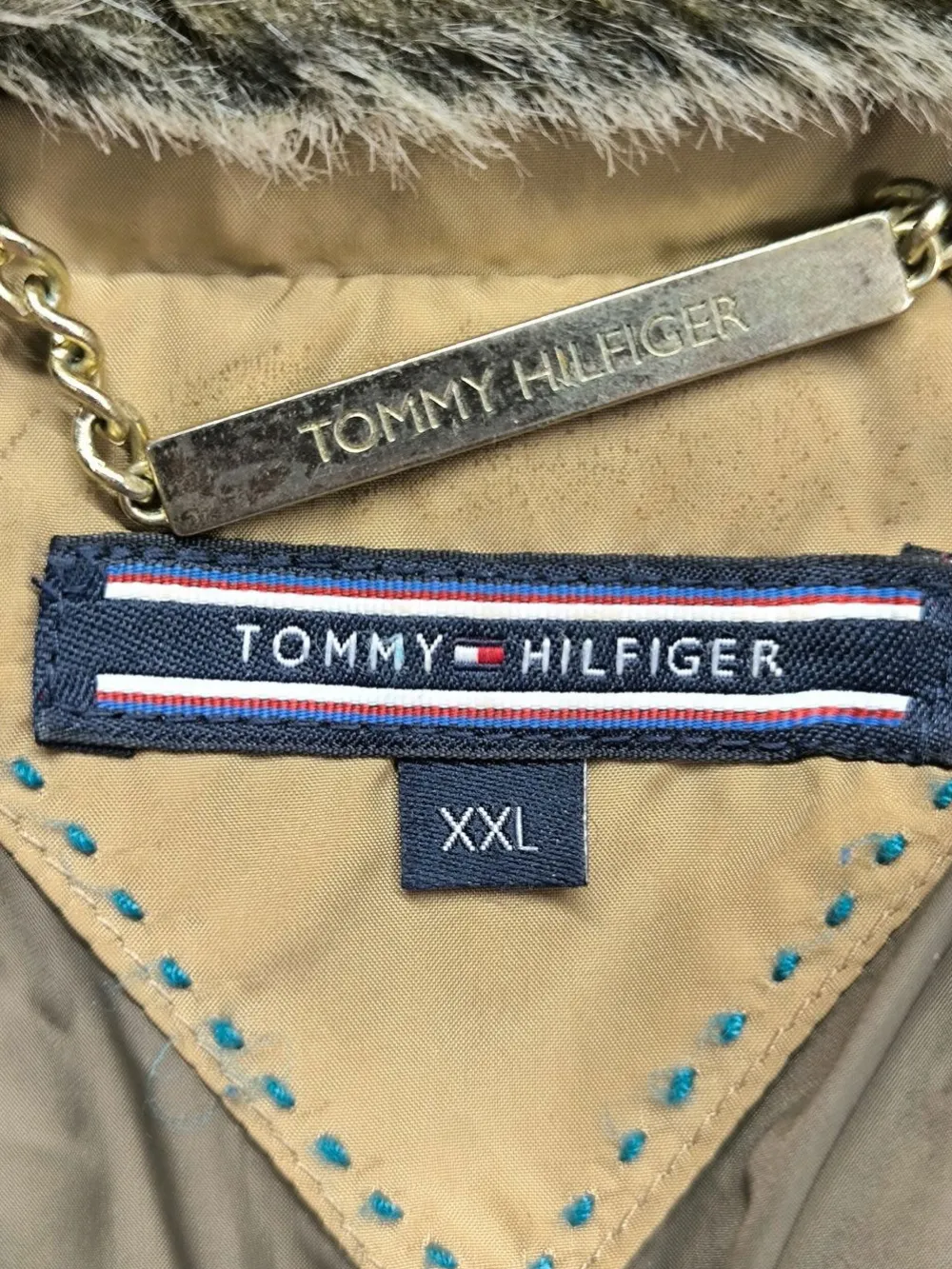 Jacken>Tommy Hilfiger Kunstfelljacke Größe 44 braun