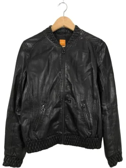 Jacken>Hugo Boss Kunstlederjacke Größe 38 schwarz