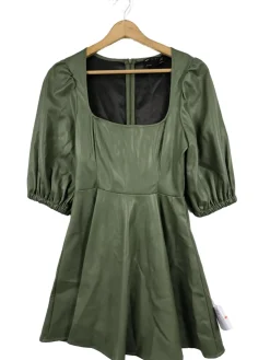 Kleider>ASOS DESIGN Kunstlederkleid Größe 34 khaki