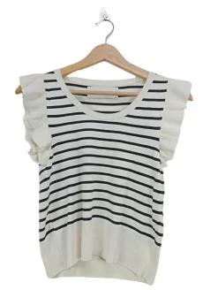 Blusen>Studio Kurzarm-Bluse Größe 34 weißschwarz