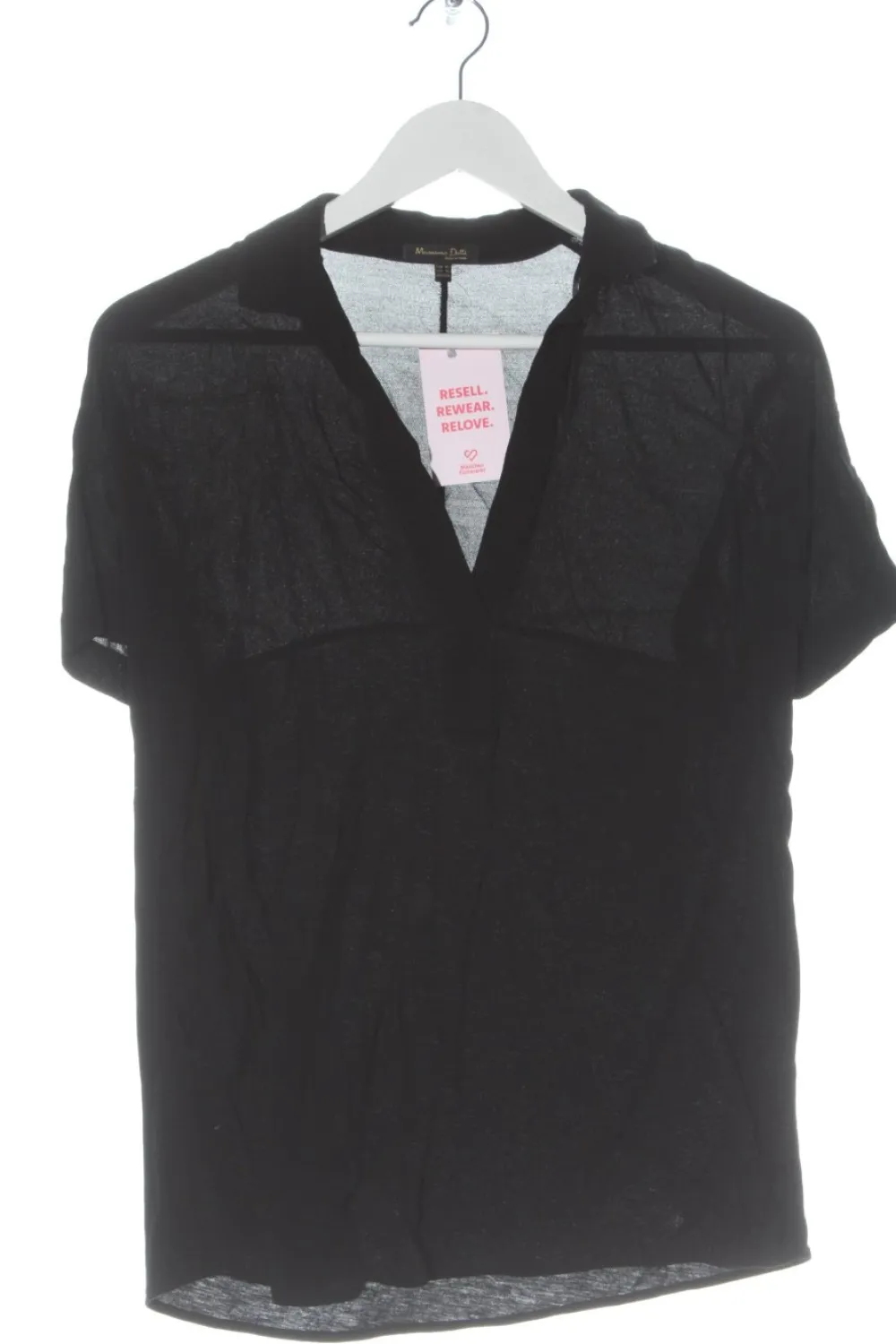 Blusen>Massimo Dutti Kurzarm-Bluse Größe 34 schwarz