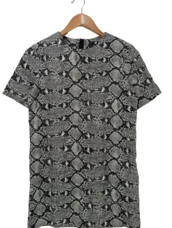 Kleider>Zara Woman Kurzarmkleid Größe 34 hellgrauschwarz