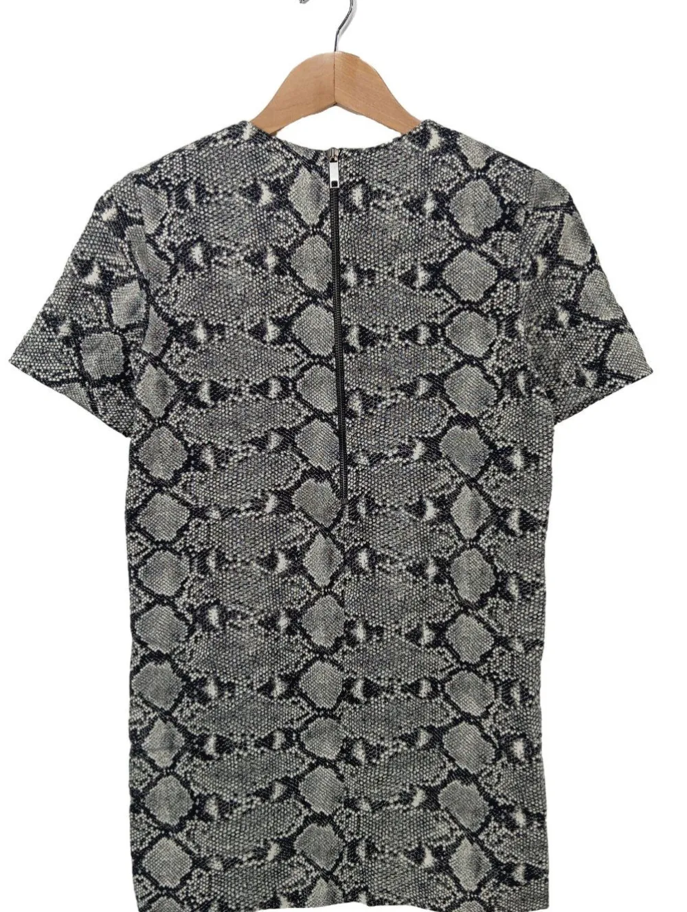 Kleider>Zara Woman Kurzarmkleid Größe 34 hellgrauschwarz