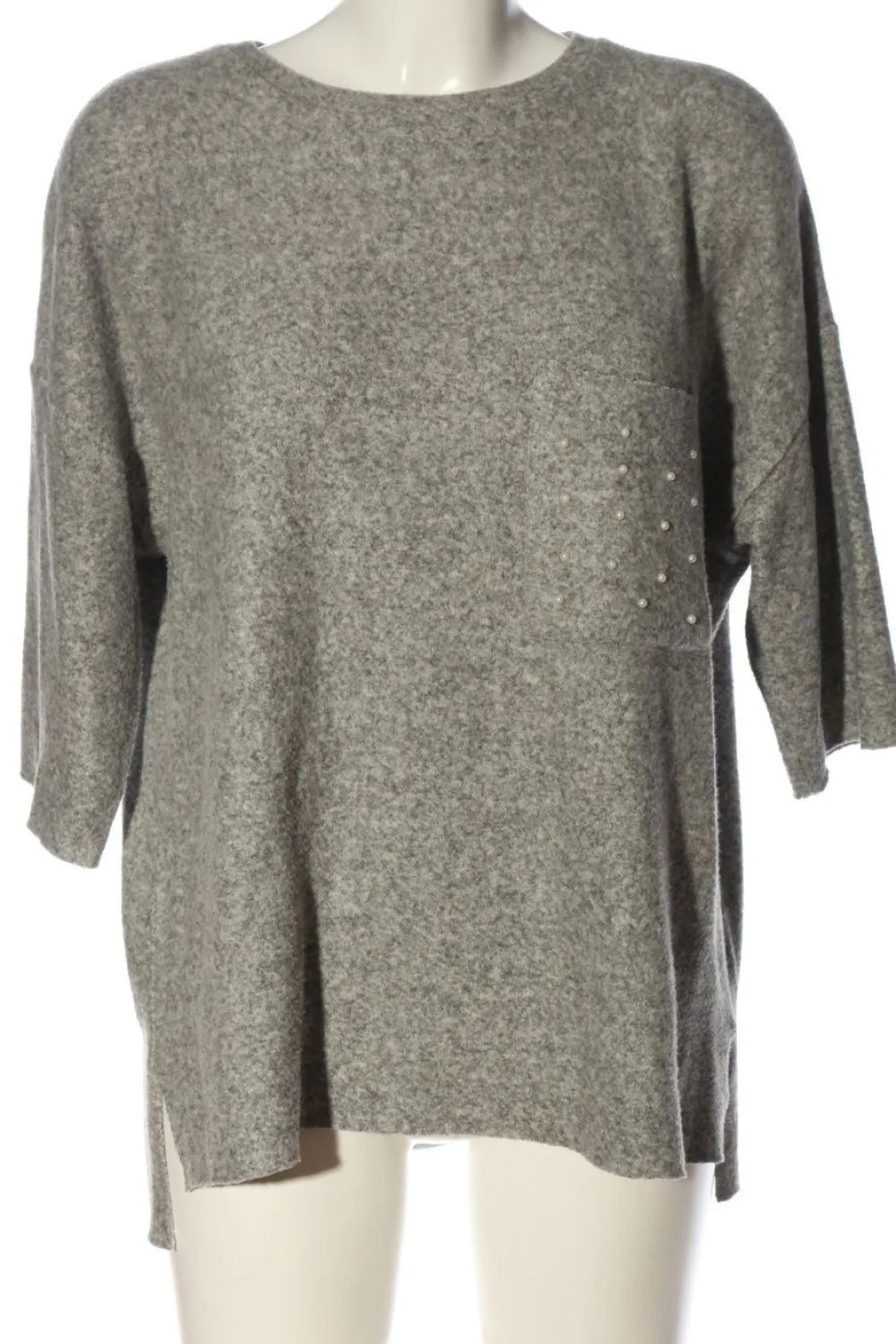 Pullover>Zara Trafaluc Kurzarmpullover Größe 38 hellgrau