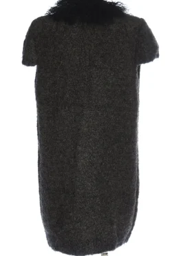 Strickbekleidung>F32 Kurzarmstrickjacke Größe 44 hellgrauschwarz