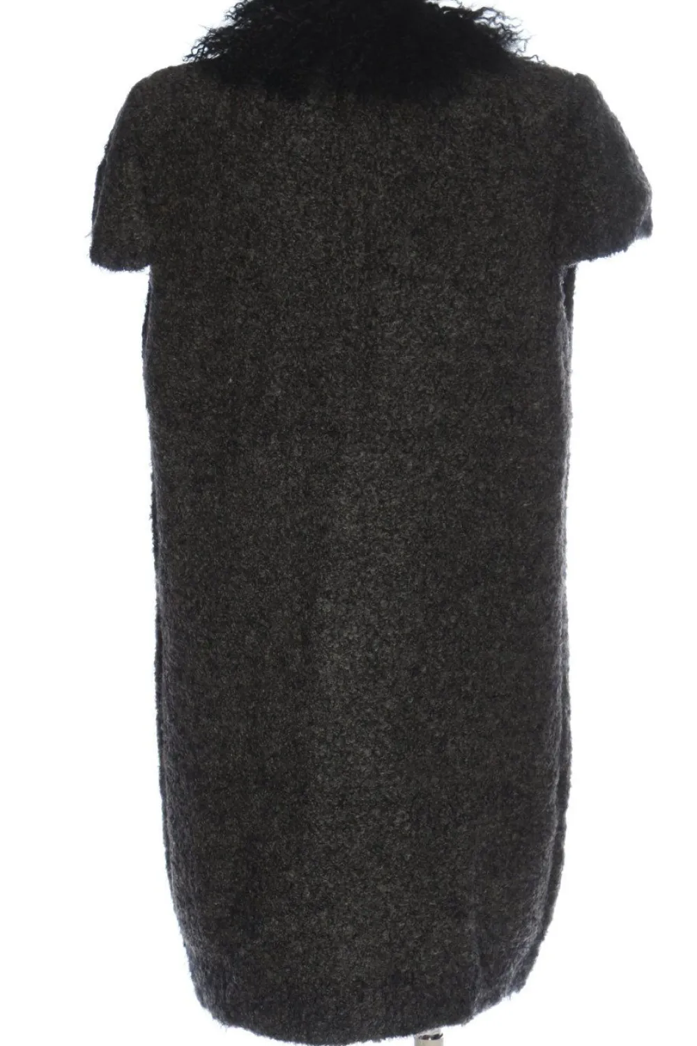 Strickbekleidung>F32 Kurzarmstrickjacke Größe 44 hellgrauschwarz