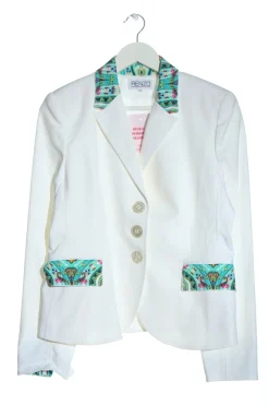 Blazer>Renzo Kurz-Blazer Größe 40 weißtürkis