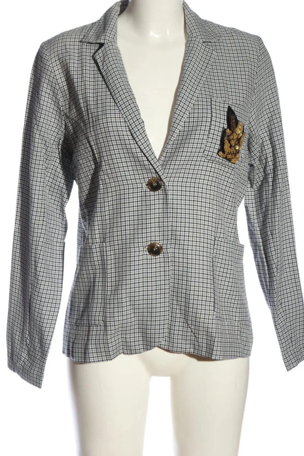 Blazer>Custommade Kurz-Blazer Größe 38 weißblau