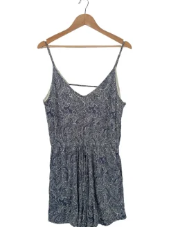 Hosen>H&M Basic Kurzer Jumpsuit Größe 38 blauweiß