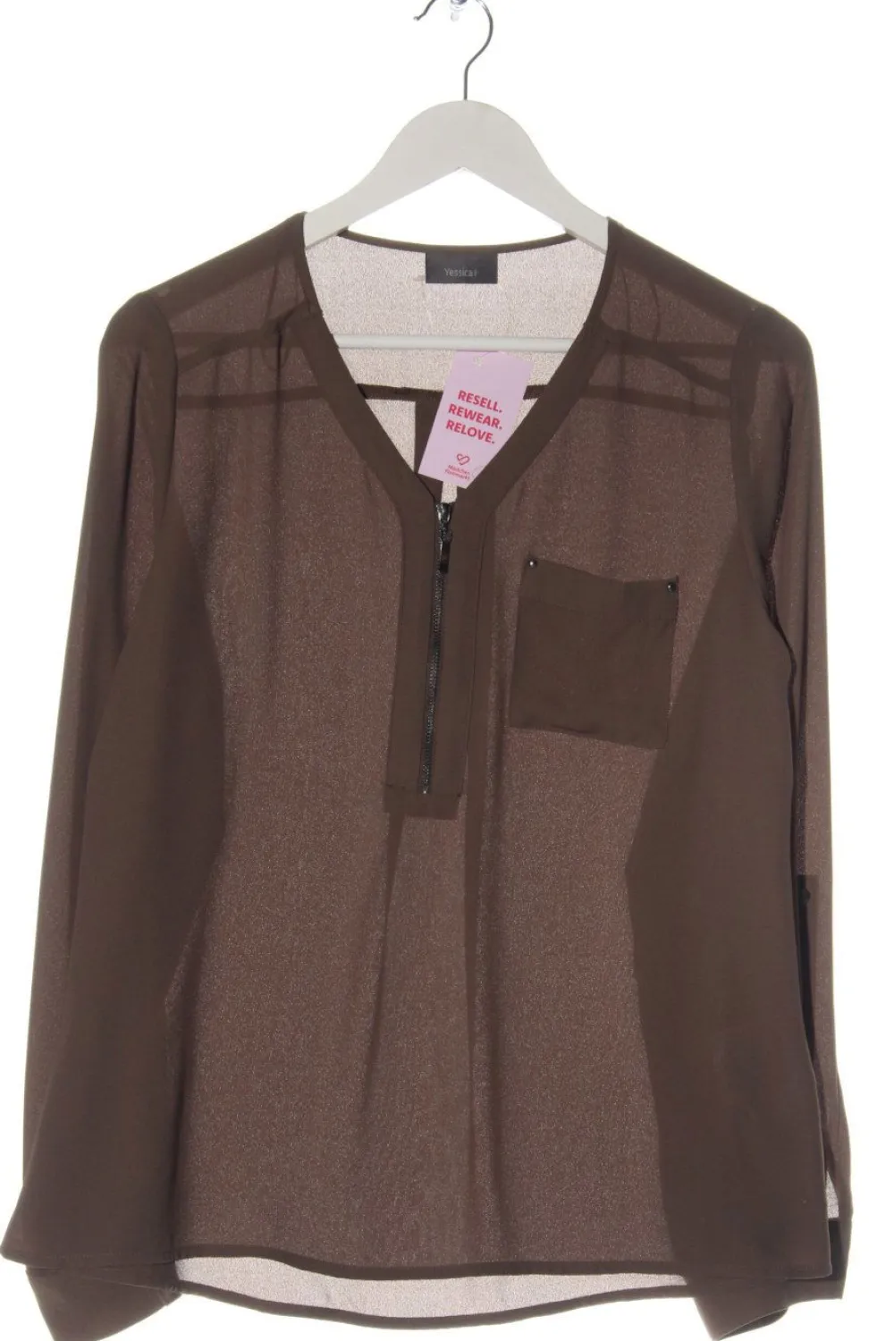 Blusen>Yessica Langarm-Bluse Größe 38 braun