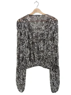 Blusen>NA-KD Langarm-Bluse Größe 36 hellgrauschwarz