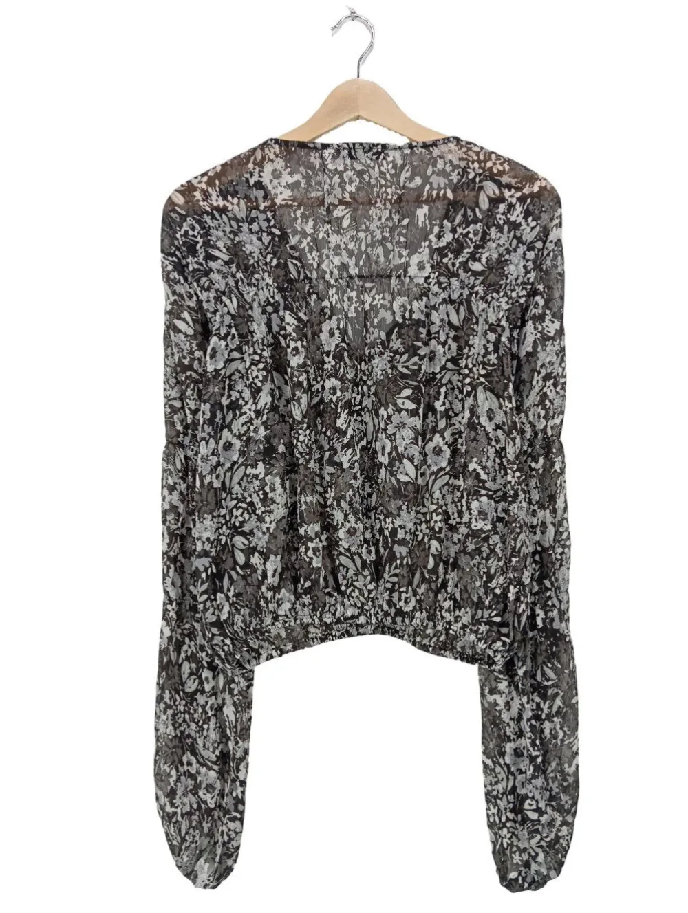 Blusen>NA-KD Langarm-Bluse Größe 36 hellgrauschwarz