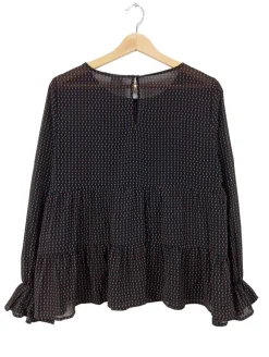 Blusen>Studio Langarm-Bluse Größe 38 hellorangeschwarz