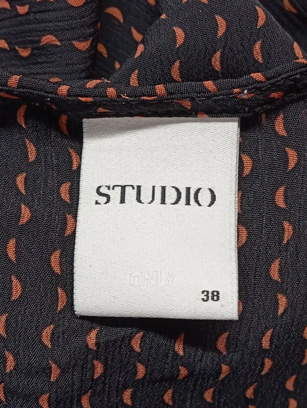 Blusen>Studio Langarm-Bluse Größe 38 hellorangeschwarz