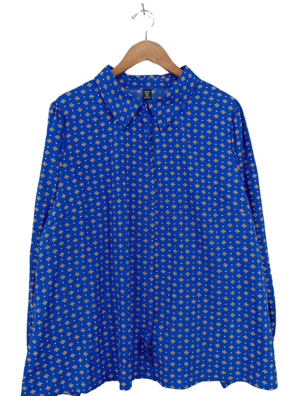 Hemden>SheIn Langarmhemd Größe 48 blau