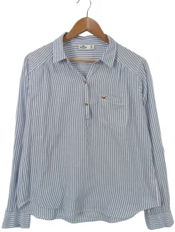 Hemden>Holister Langarmhemd Größe 38 blauweiß