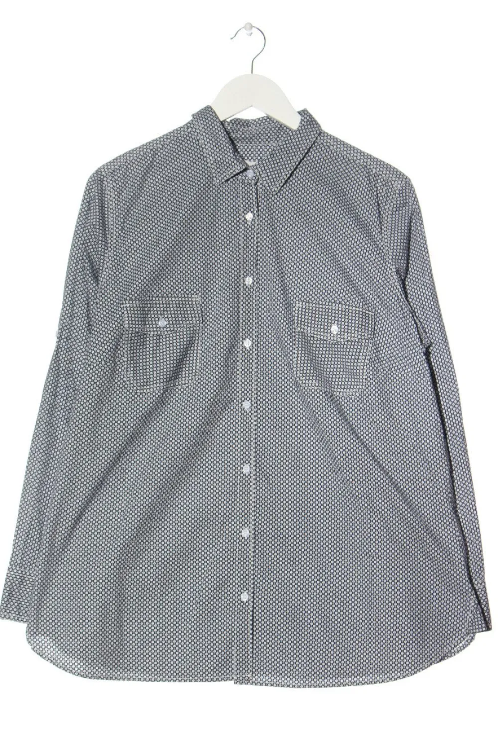 Hemden>annel Langarmhemd Größe 46 hellgrauschwarz