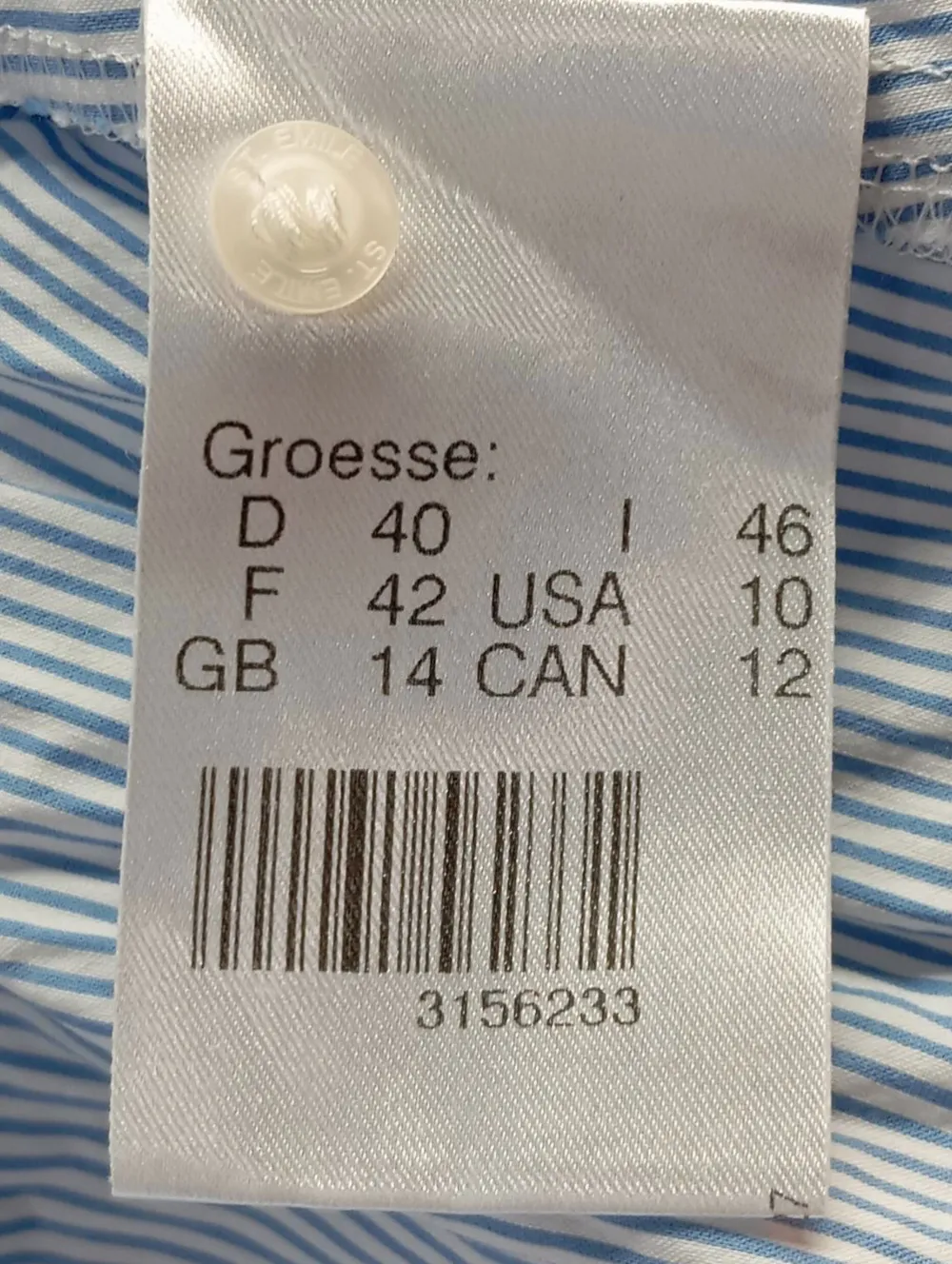 Hemden>St. emile Langarmhemd Größe 40 blauweiß