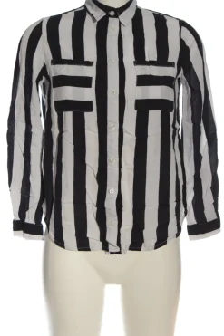 Hemden>H&M Langarmhemd Größe 32 schwarzhellgrau