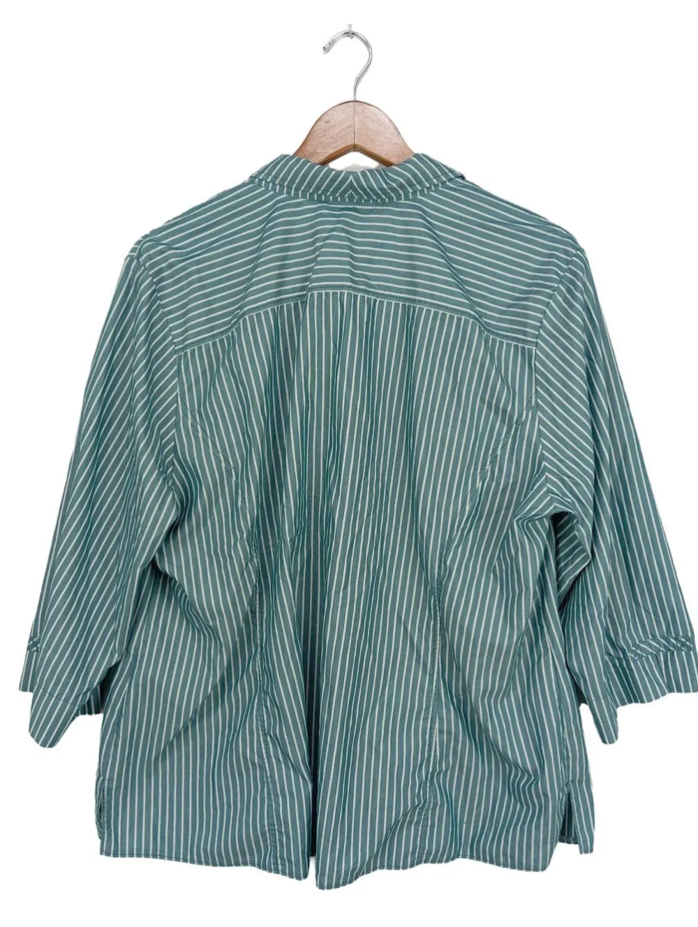 Hemden>fashion classic Langarmhemd Größe 48 türkisweiß