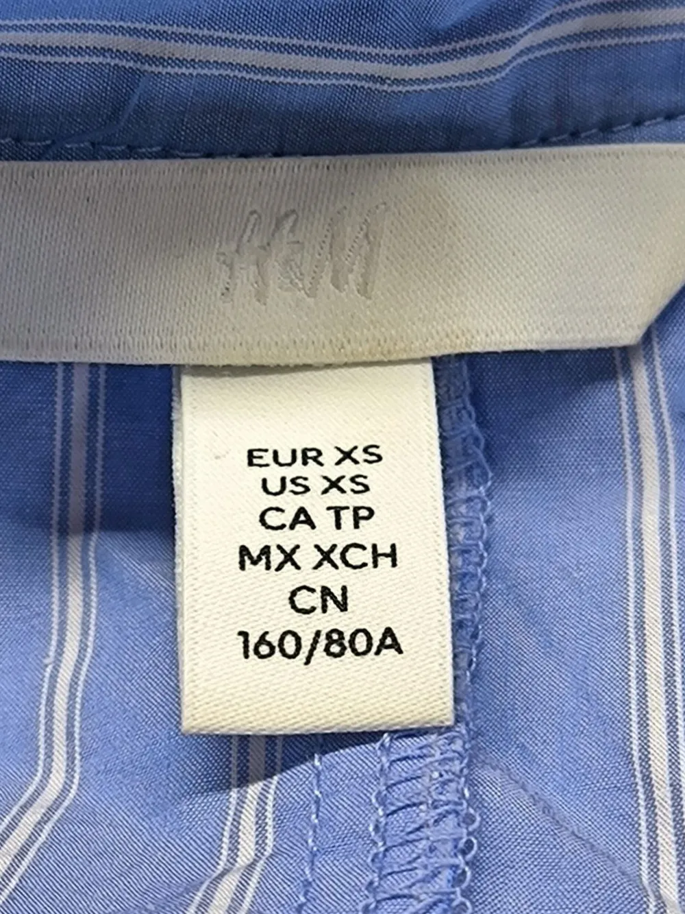 Hemden>H&M Langarmhemd Größe 34 blau