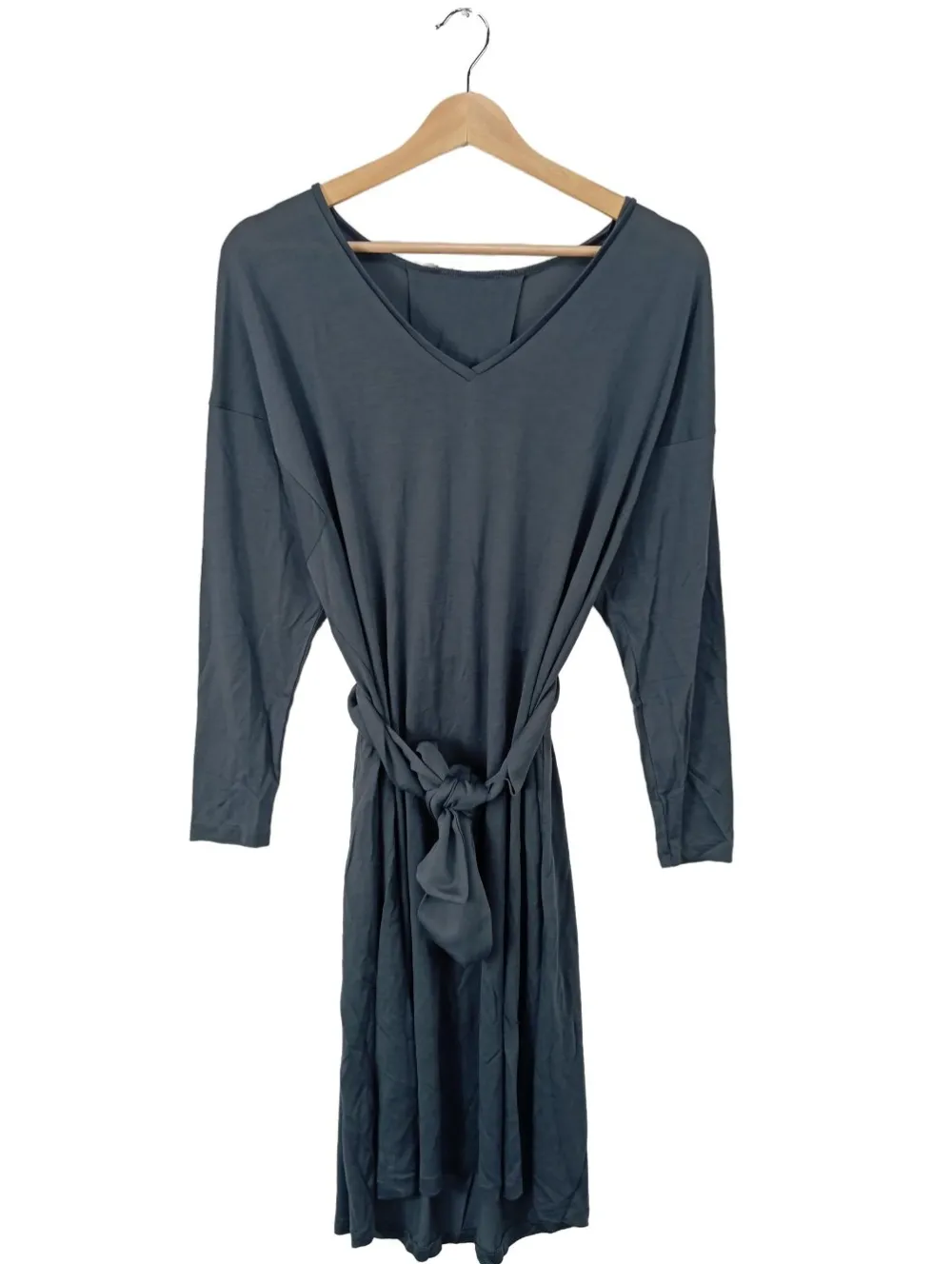 Kleider>Stefanel Langarmkleid Größe 34 hellgrau