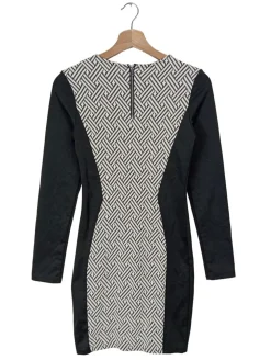 Kleider>H&M Divided Langarmkleid Größe 36 schwarzweiß