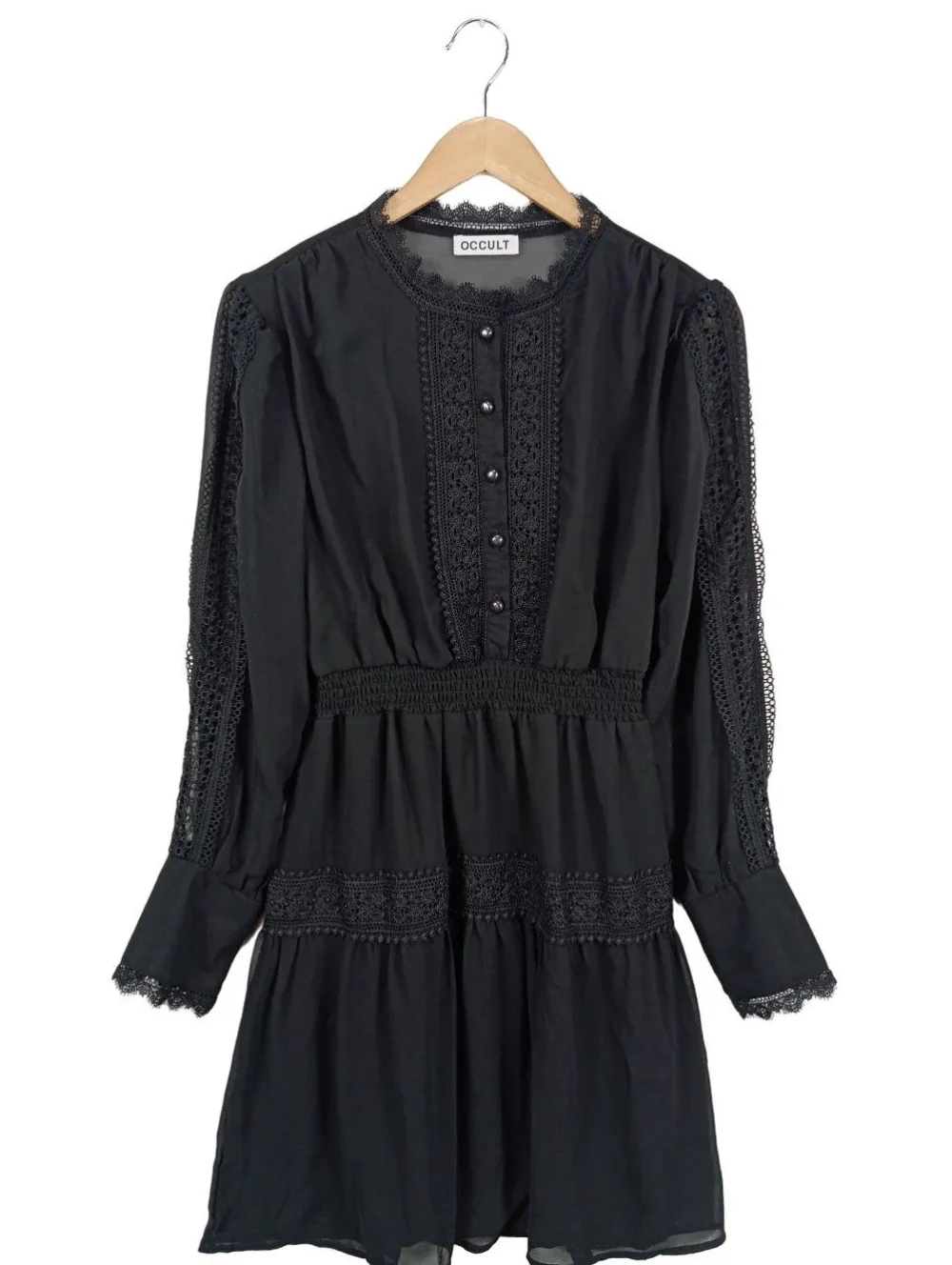 Kleider>Occult Langarmkleid Größe 36 schwarz