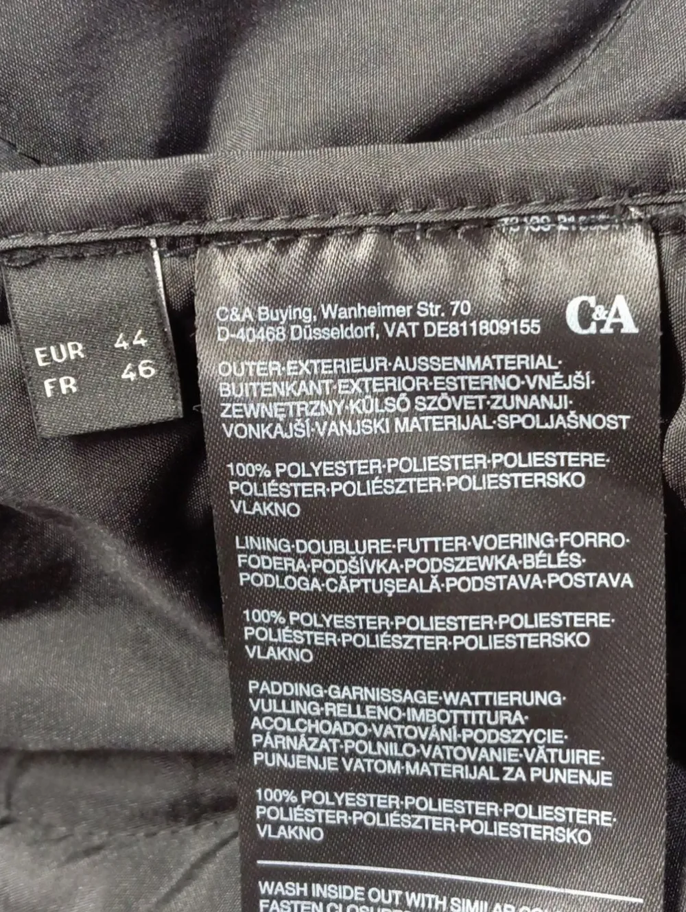 Jacken>C&A Lange Jacke Größe 44 schwarz