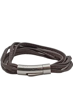 Armschmuck>TG Lederarmschmuck schwarzsilberfarben