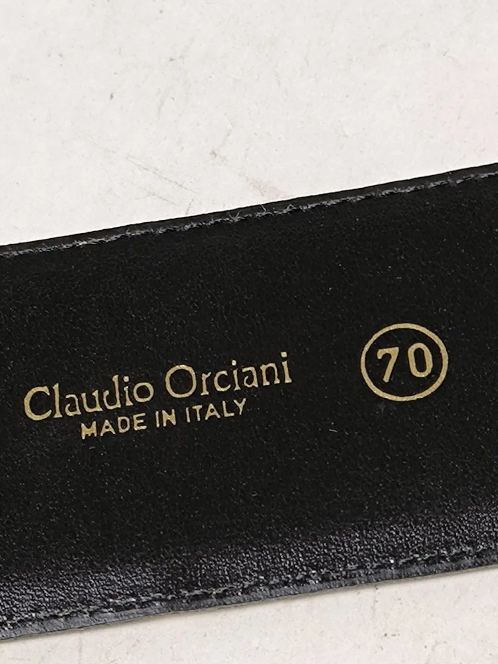 Gürtel>Claudio Orciani Ledergürtel Größe 70 blassgelbschwarz