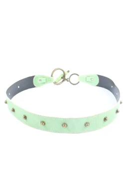 Gürtel>puntotres Lederimitatgürtel Größe 95 grün