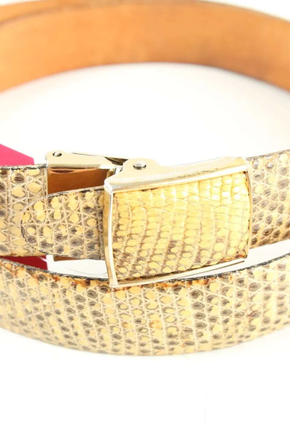 Gürtel> Lederimitatgürtel Größe 85 blassgelb