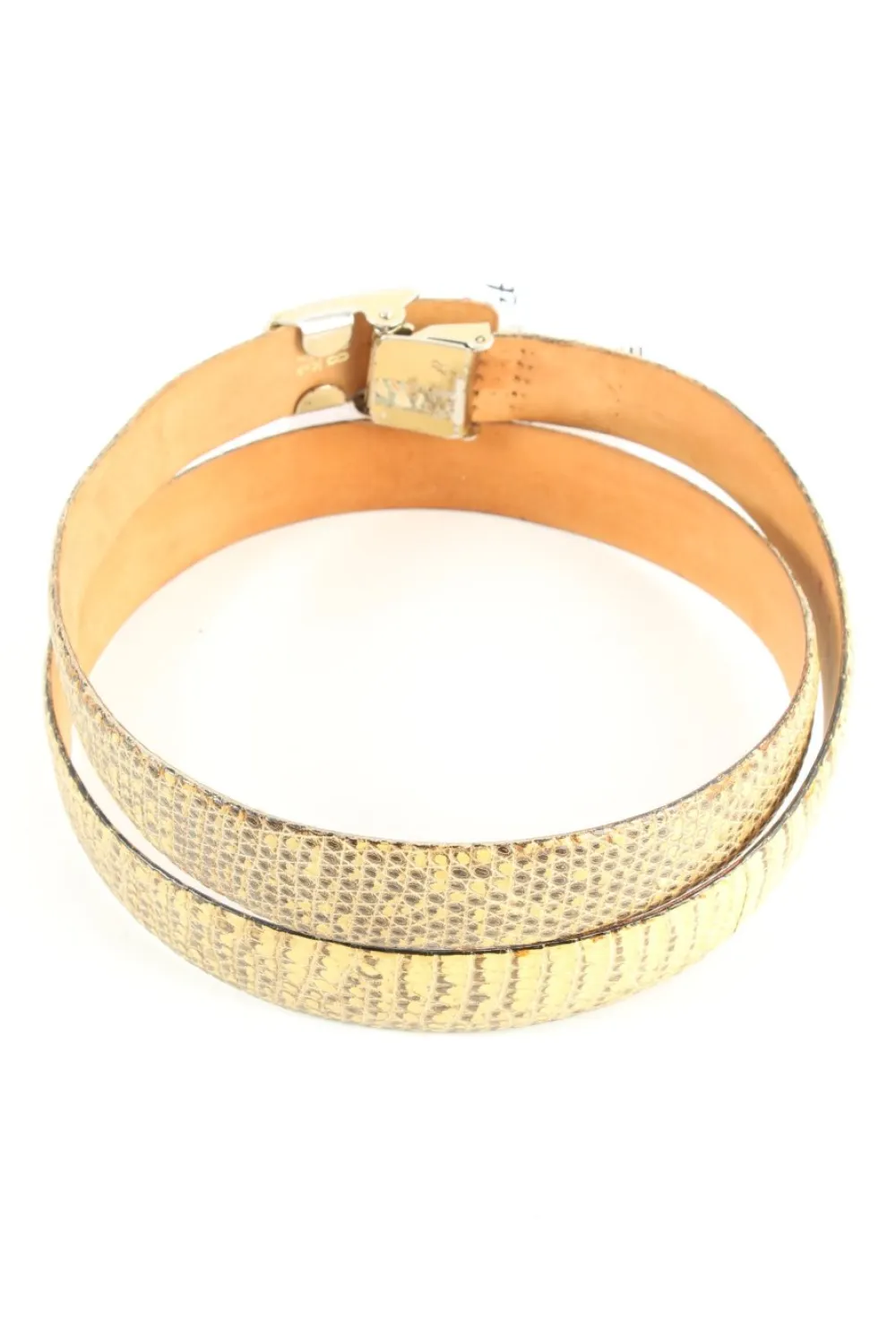 Gürtel> Lederimitatgürtel Größe 85 blassgelb