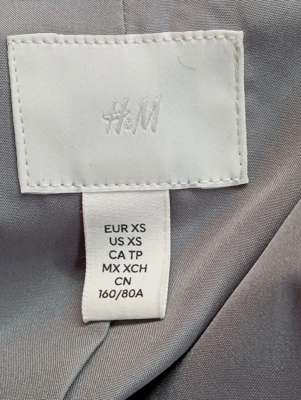 Blazer>H&M Long-Blazer Größe 34 hellgrau