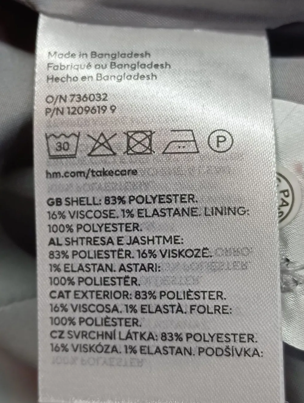 Blazer>H&M Long-Blazer Größe 34 hellgrau