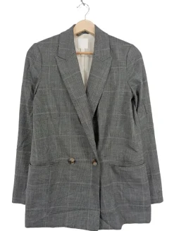 Blazer>H&M Long-Blazer Größe 34 hellgrau