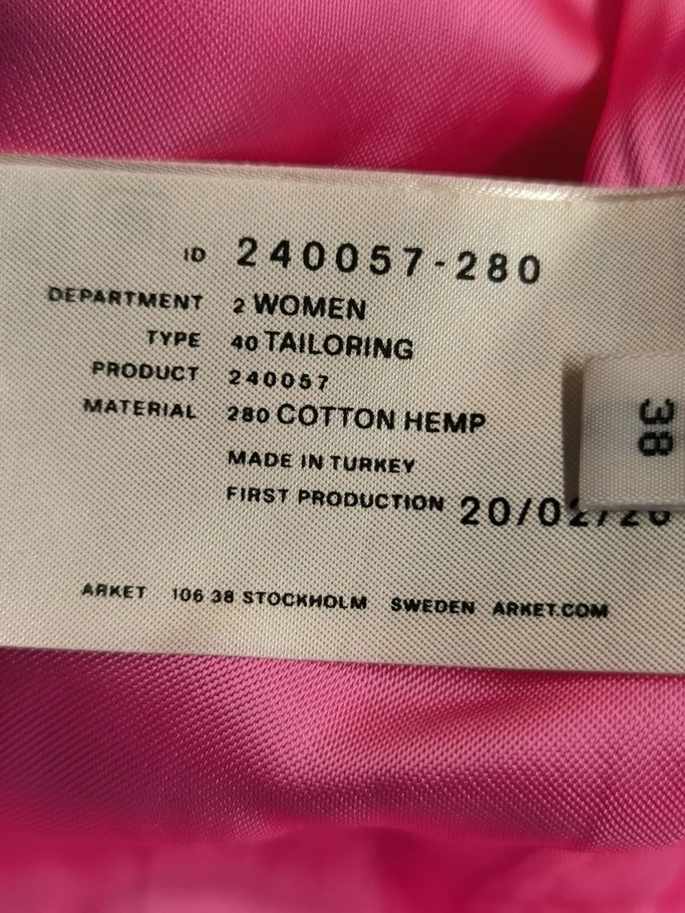 Blazer>ARKET Long-Blazer Größe 38 pink