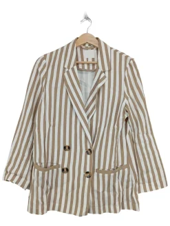 Blazer>H&M Long-Blazer Größe 34 braunweiß