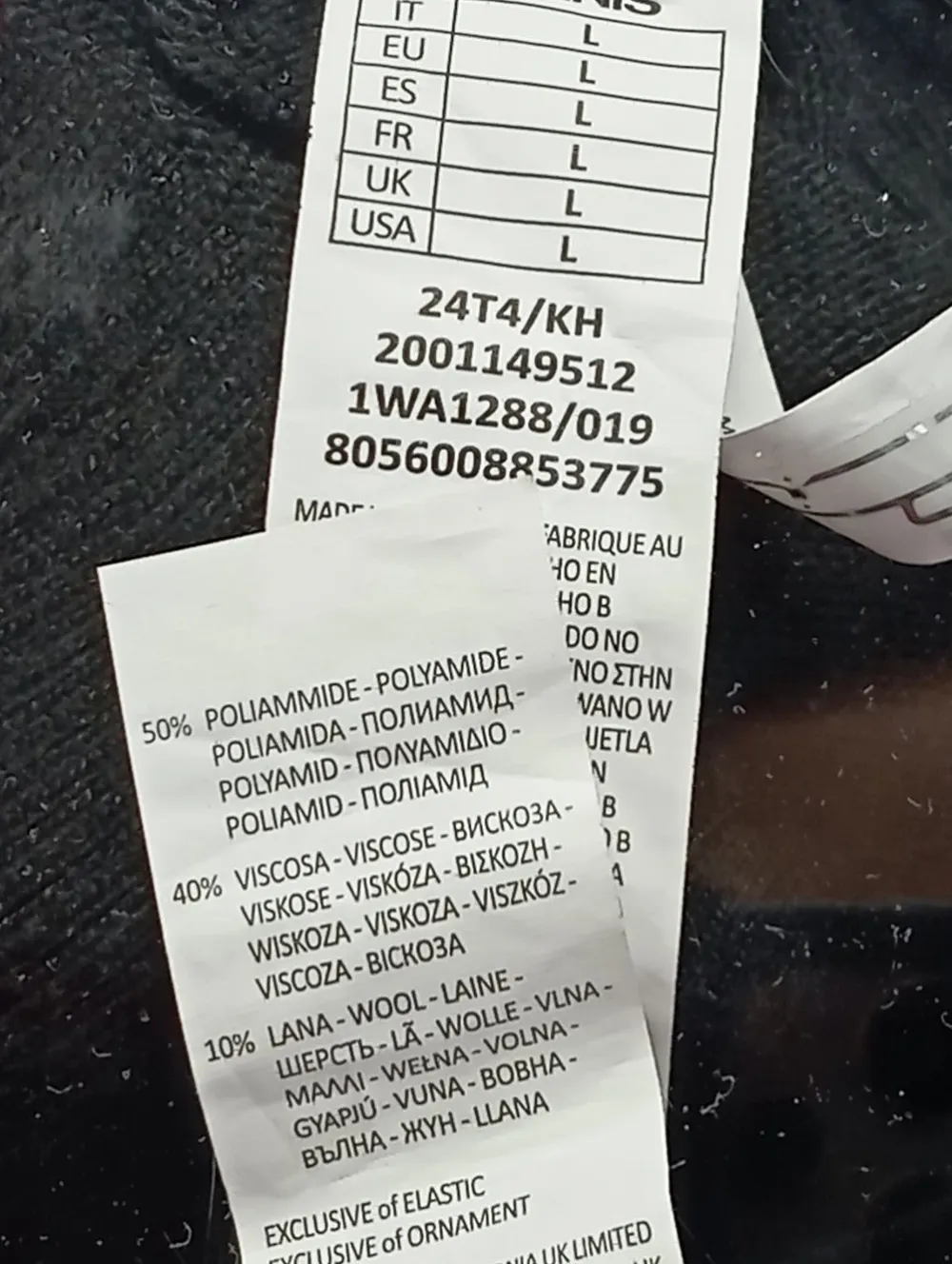 Pullover>Tezenis Longpullover Größe 40 schwarz