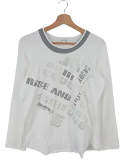 Shirts>Just White Longsleeve Größe 40 weißhellgrau